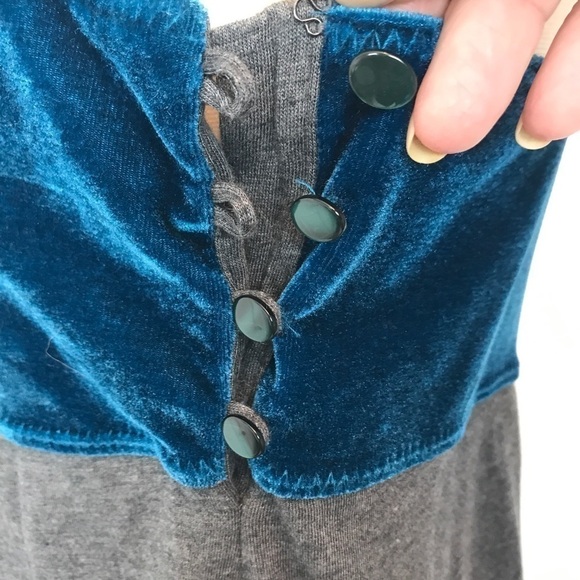 Free People Velvet Cotton Covered Buttons Tank M - Picture 3 of 8